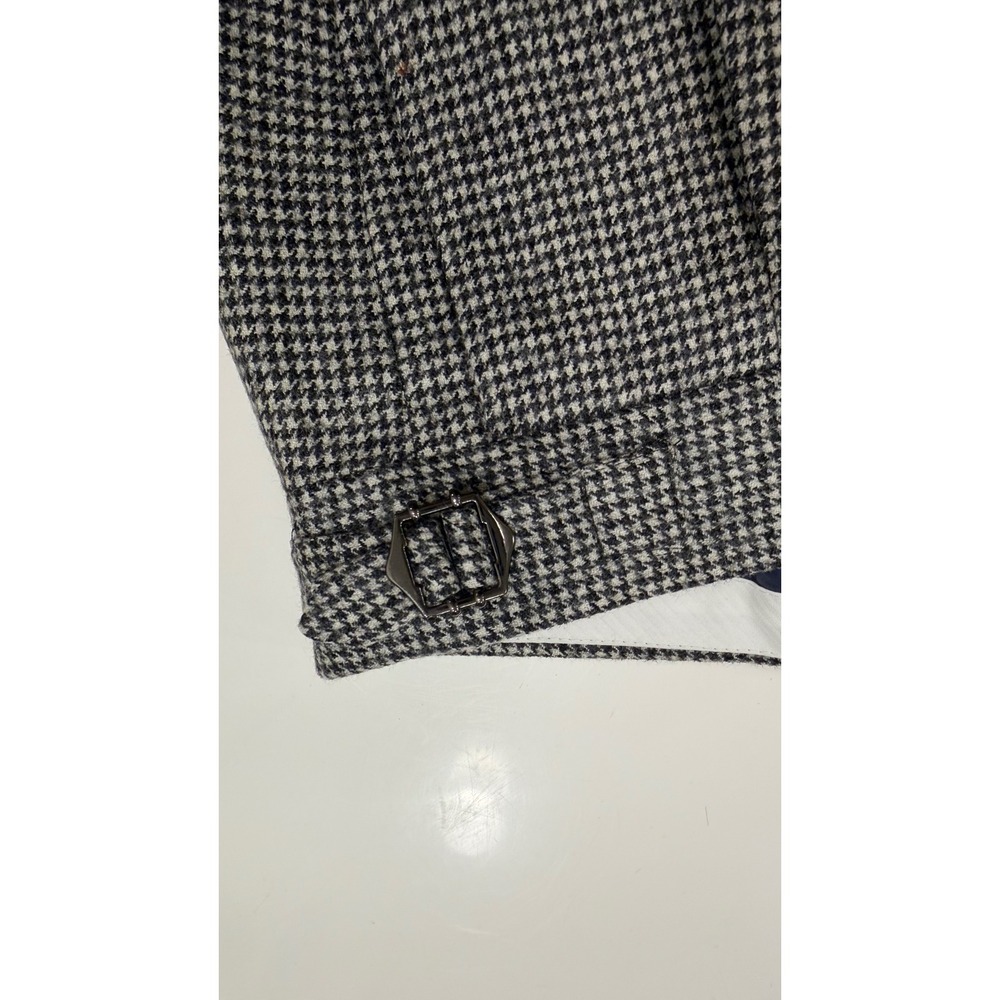 Suitsupply Italy Men Houndstooth Wool Pleated Side Tab Dress Pants - Picture 3 of 9